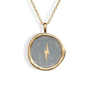 Lightening coin gold necklace
